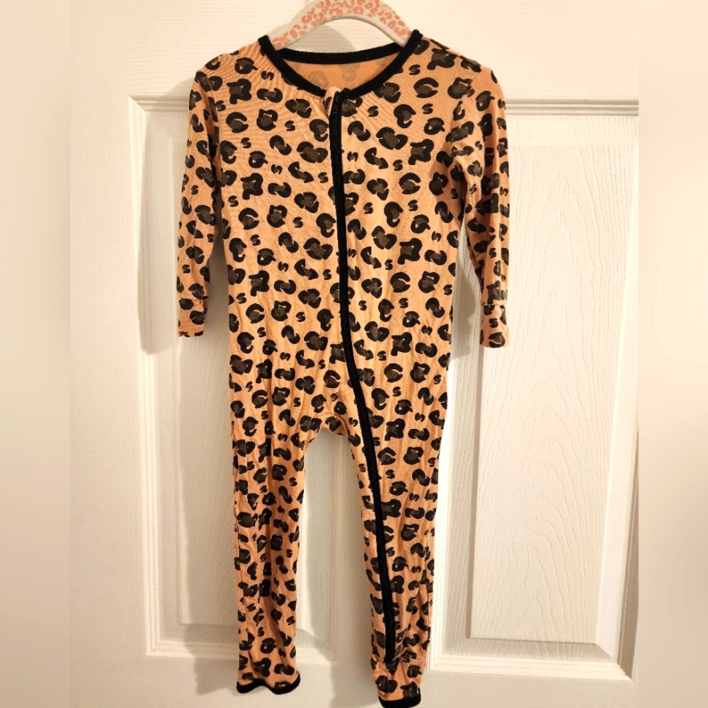 Leopard Print Kickee PANTS bamboo Zip Romper